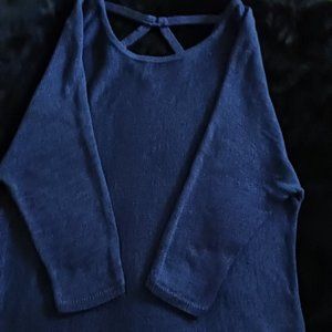 Chico's Navy 3/4 Sleeve Sweater NWOT Size 3